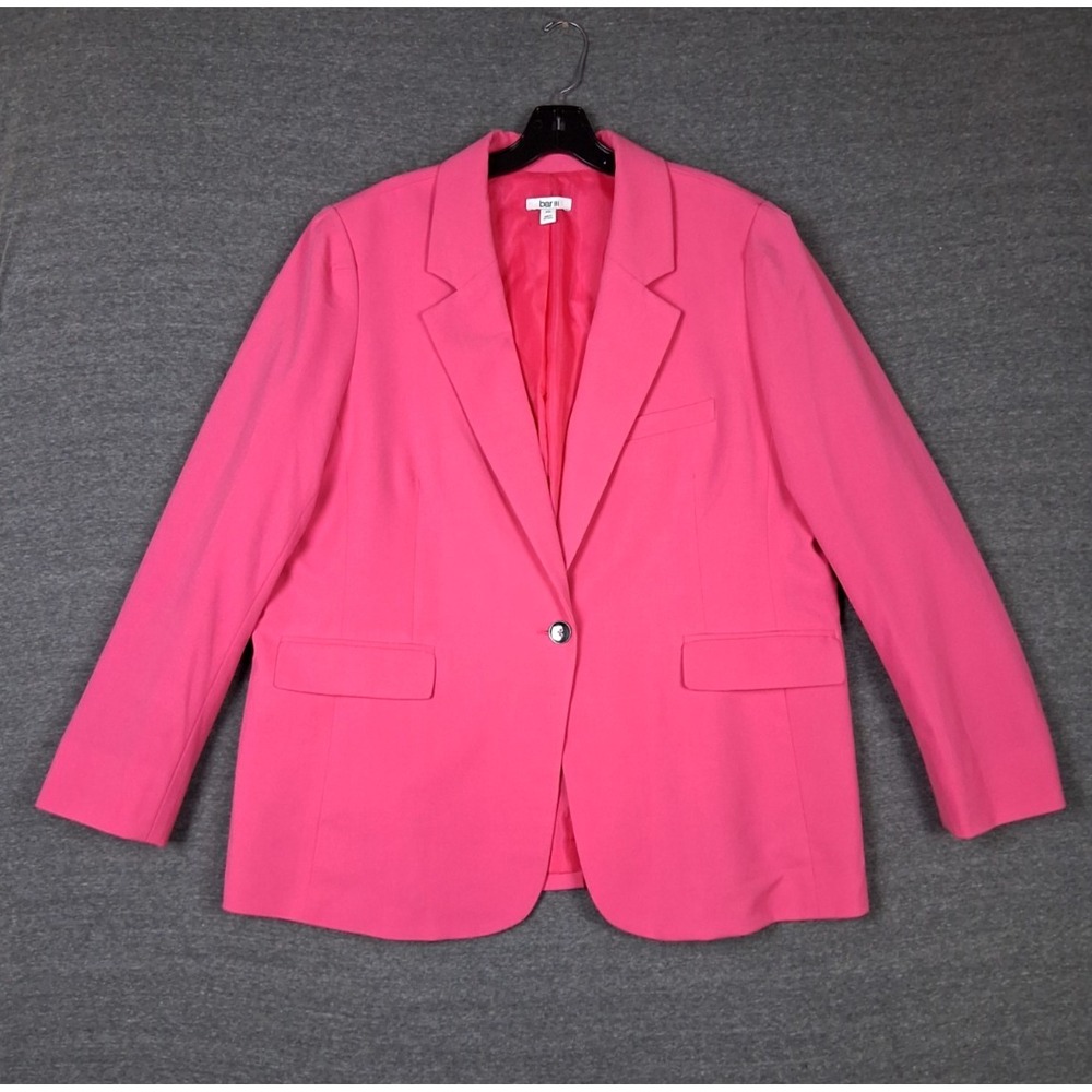 Bar III Womens Jacket 2XL Pink Blazer Barbiecore Power Dopamine Corporate Preppy